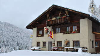 Das Gasthaus Walserstuba in Cröt im Avers